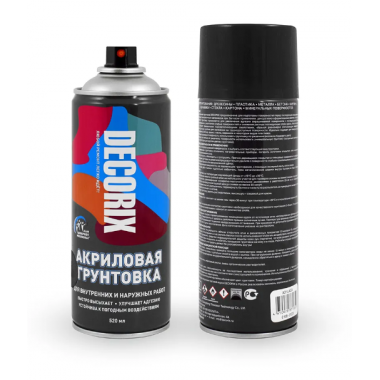 Грунтовка аэрозольная 520 мл чёрная матовая DECORIX 0141-02 DX